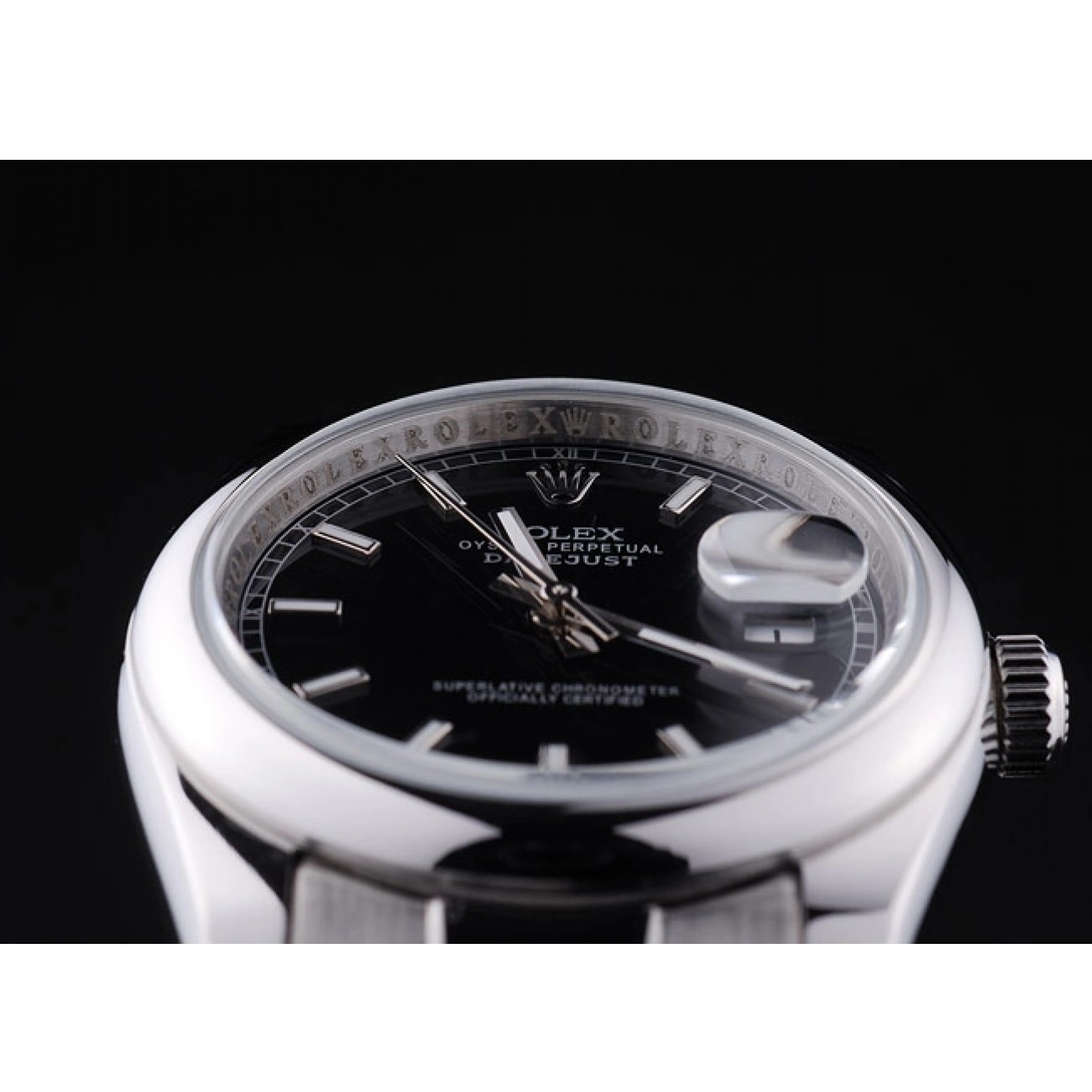 Rolex copies cheap Polished Datejust Silver Dial Bezel 7467 Rolex Black 0722
